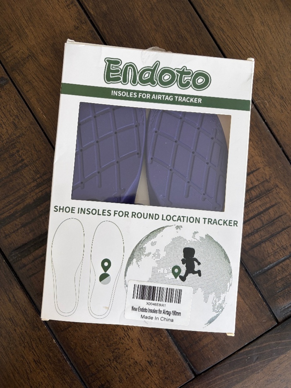 Endoto Insoles for Airtag Air Tag Inserts Soles 190mm (US Size: 9 - 12)